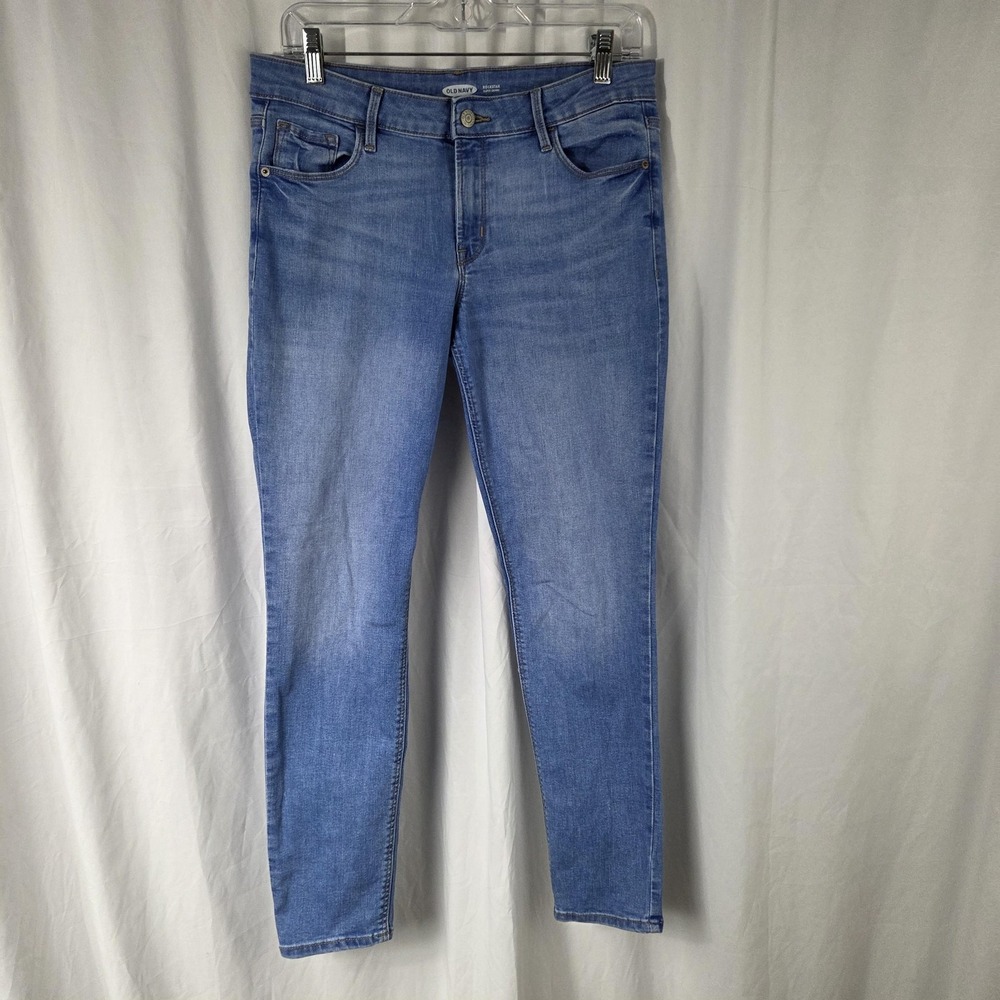 Old Navy Jeans Womens 8 Blue Light Wash Mid Rise Rockstar Super Skinny Stretch